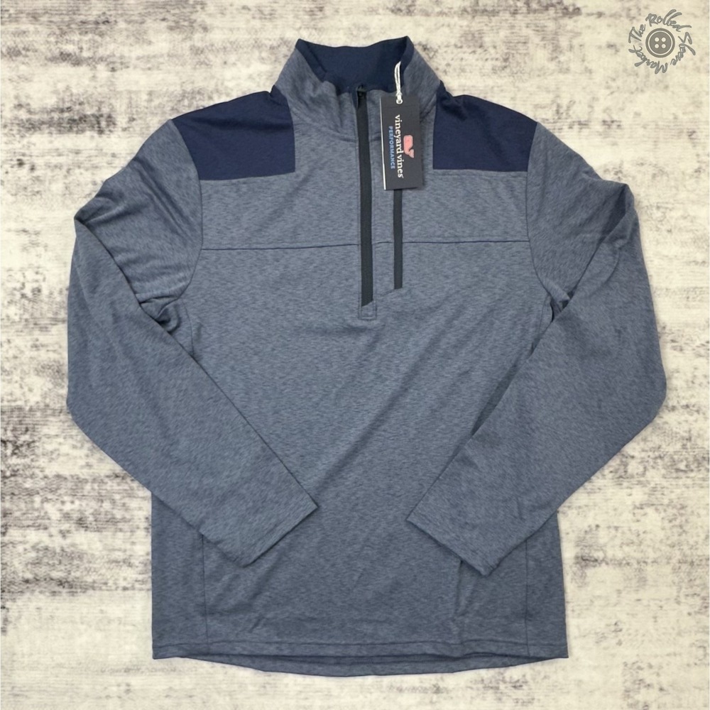 NWT Vineyard Vines Performance‎ On-The-Go Shep Shirt Oxbow Blue Small 1K992343